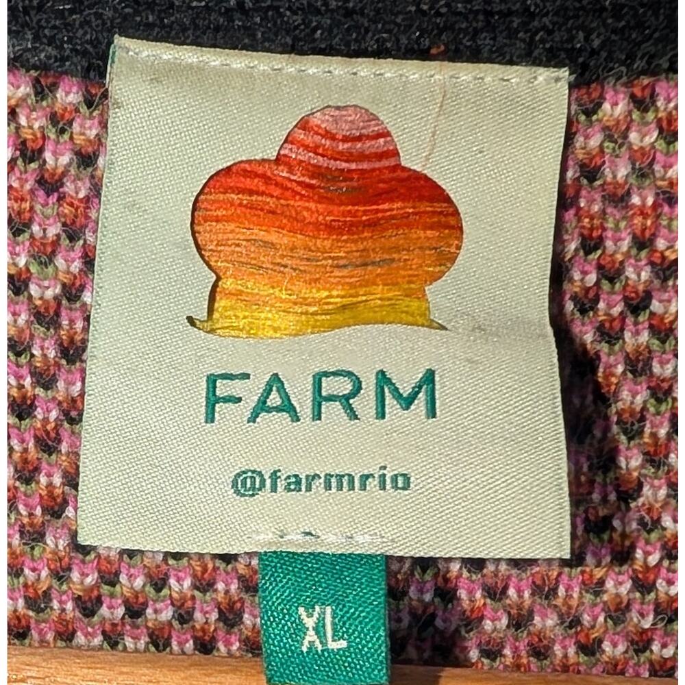 Farm Rio Palms Paradise Sand Knit Wool Blend Cardigan Sweater Size XL - Picture 5 of 8